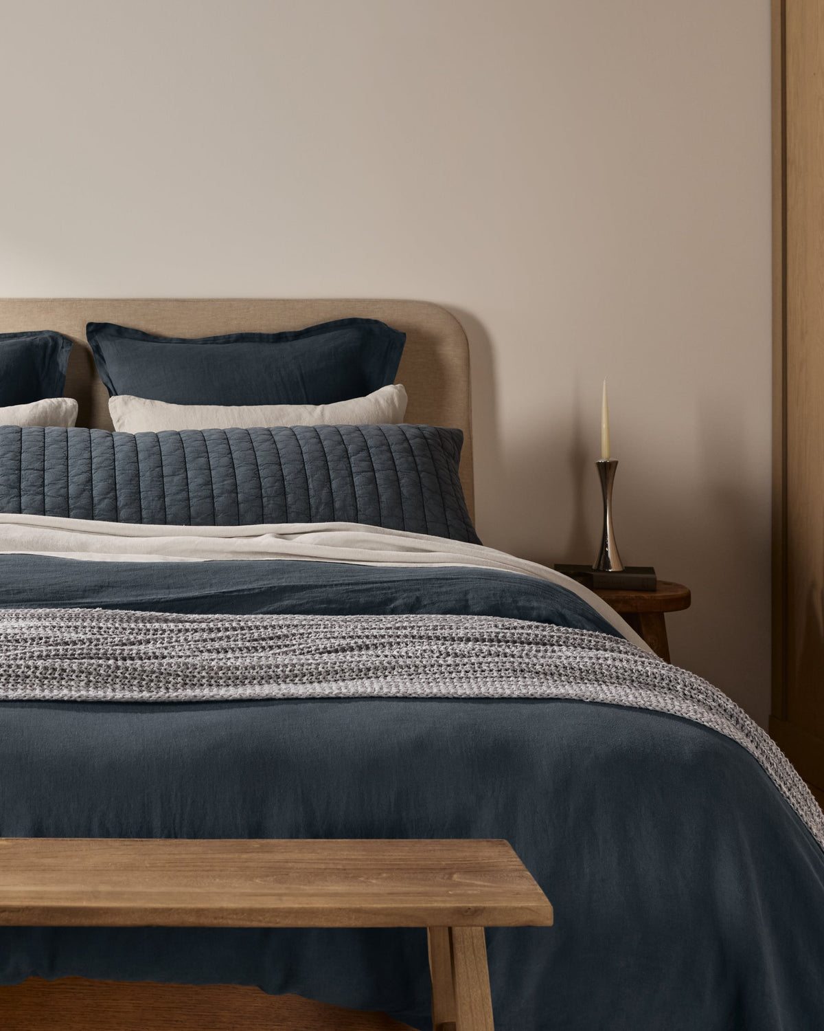 Marled Cotton Throw (Pebble)