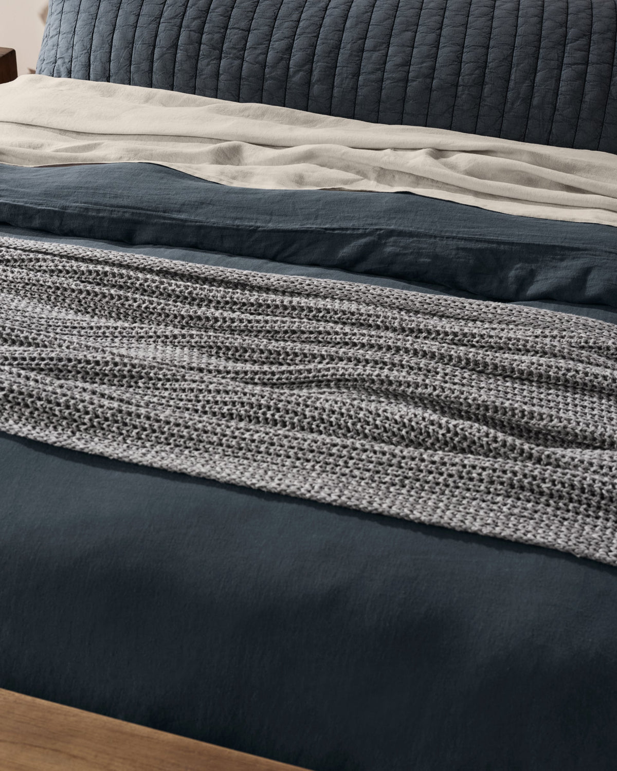Marled Cotton Throw (Pebble)