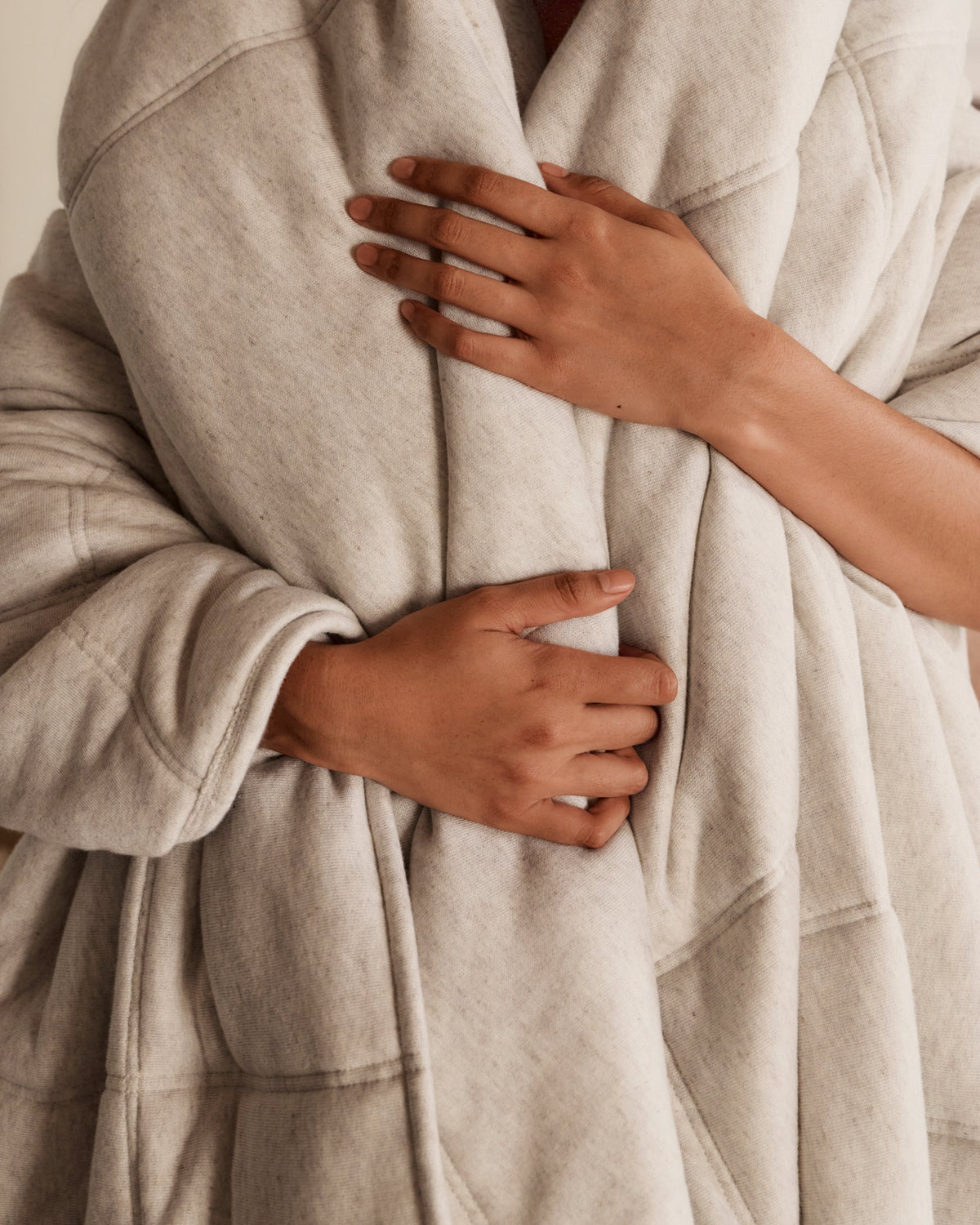 Linen Tencel Jersey Quilt (Heathered Oatmeal)