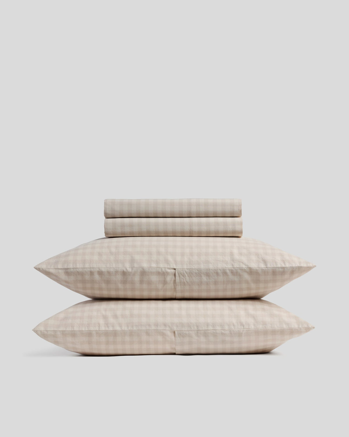 Brushed Cotton Sheet Set - Bone Check F/Q