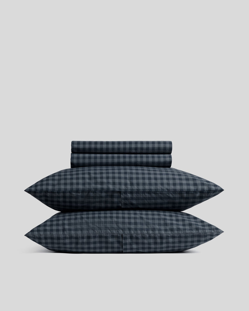Brushed Cotton Sheet Set - Dusk Check F/Q