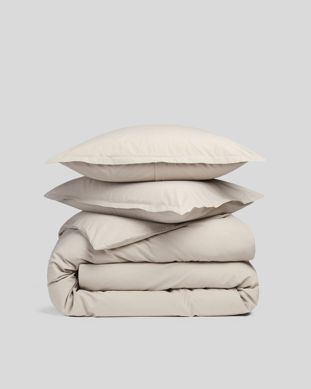 Brushed Cotton Duvet Cover Set - Bone K/CK