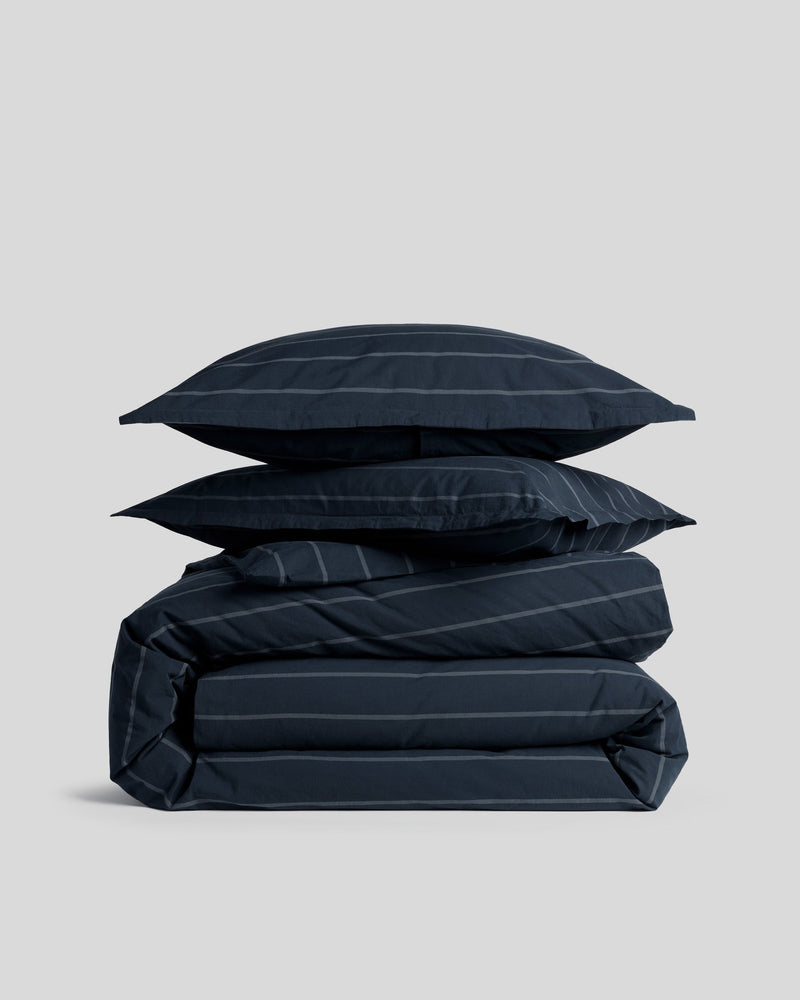 Brushed Cotton Duvet Cover Set - Dusk Stripe K/CK