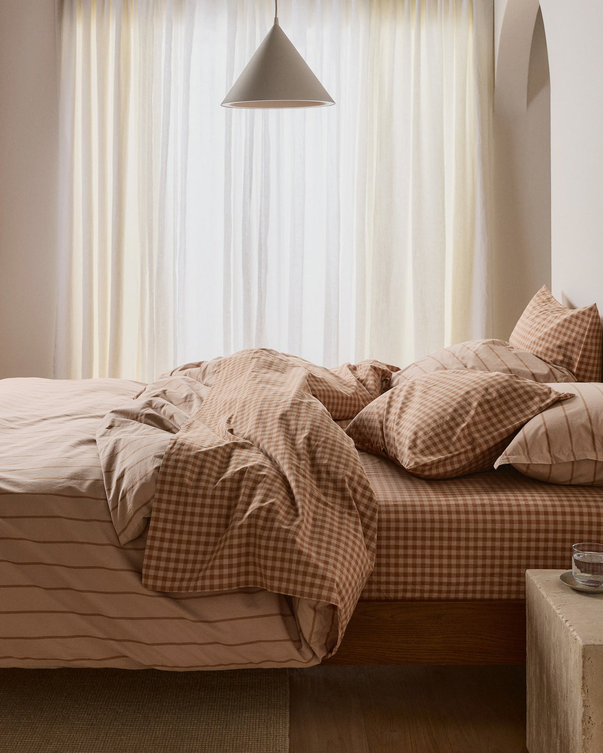 Brushed Cotton Sham Set (Adobe Stripe)