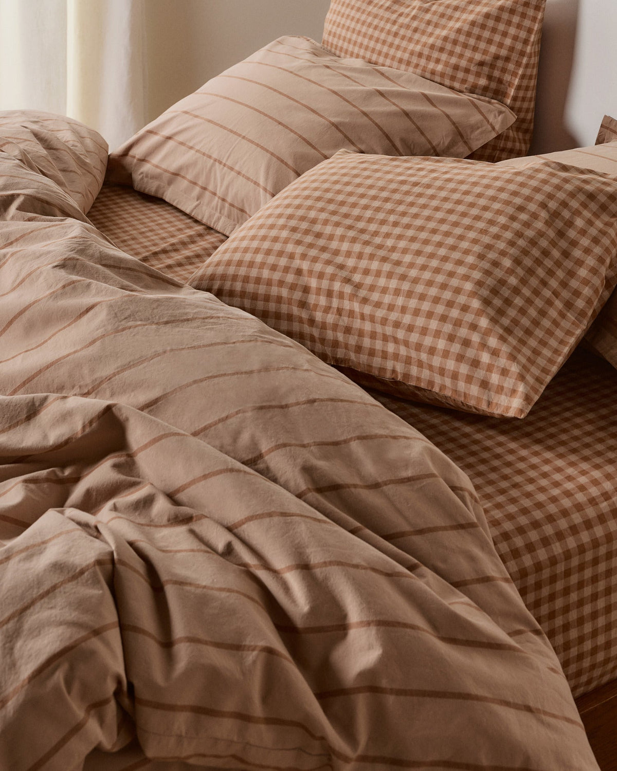 Brushed Cotton Sham Set (Adobe Stripe)