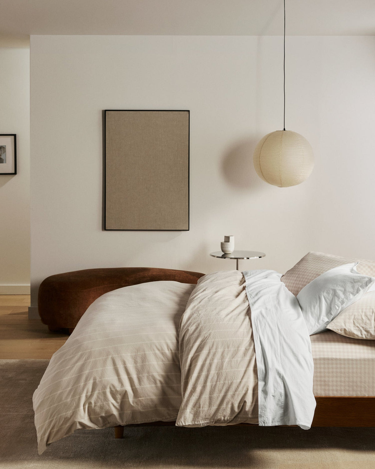 Brushed Cotton Duvet Cover (Bone Stripe)