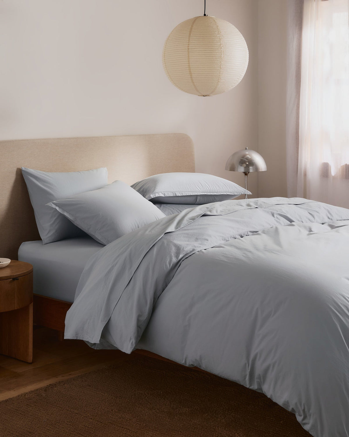 Brushed Cotton Duvet Cover Set - Sky K/CK