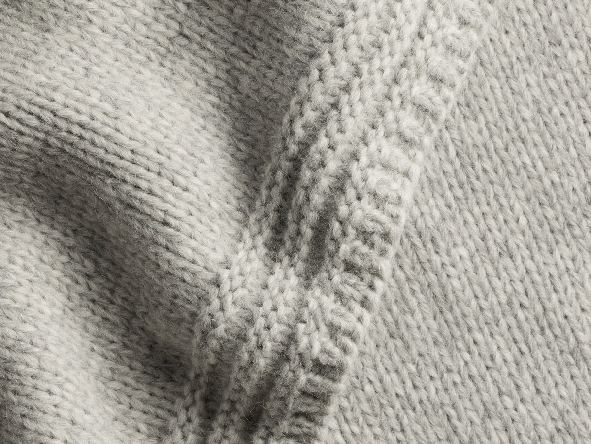 Classic Knit Alpaca Throw - FINAL SALE (Light Heather Grey)