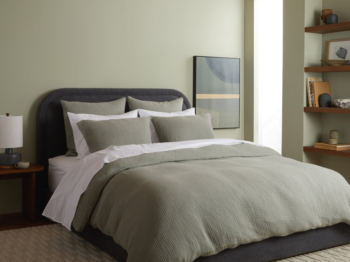 Organic Cloud Cotton Euro Sham - FINAL SALE (Heathered Moss)