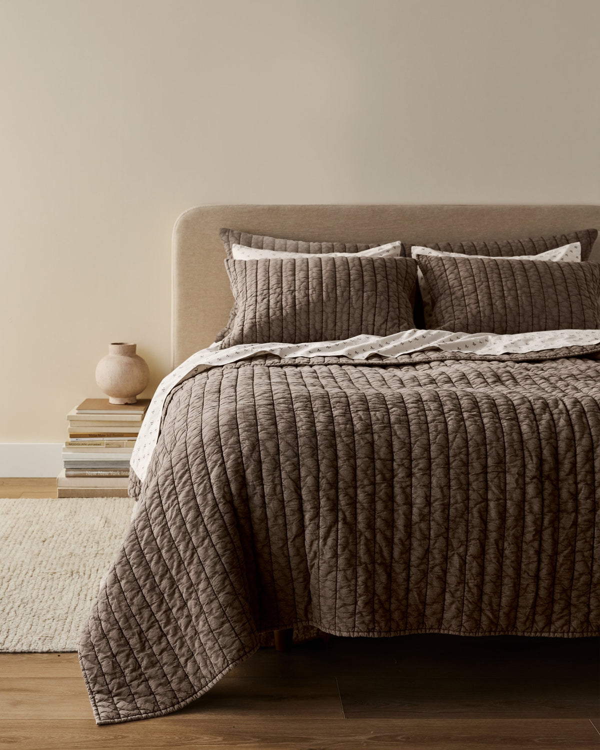 Garment Dyed Channel Sham Set - FINAL SALE (Warm Grey)