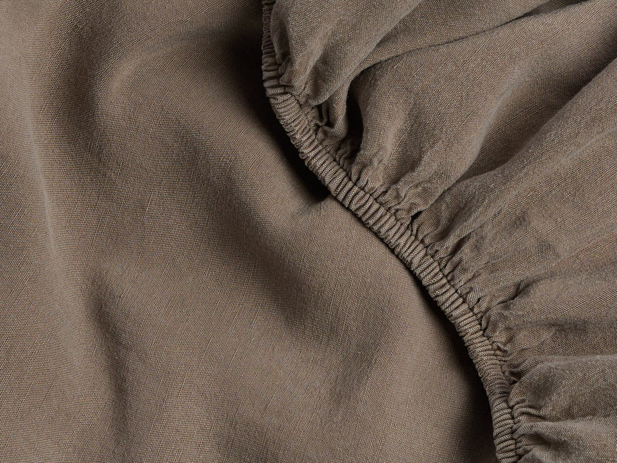 Linen Tencel Fitted Sheet (Warm Grey)