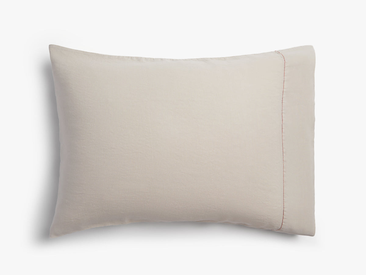 Linen Tencel Pillowcase Set - FINAL SALE (Bone with Canyon)