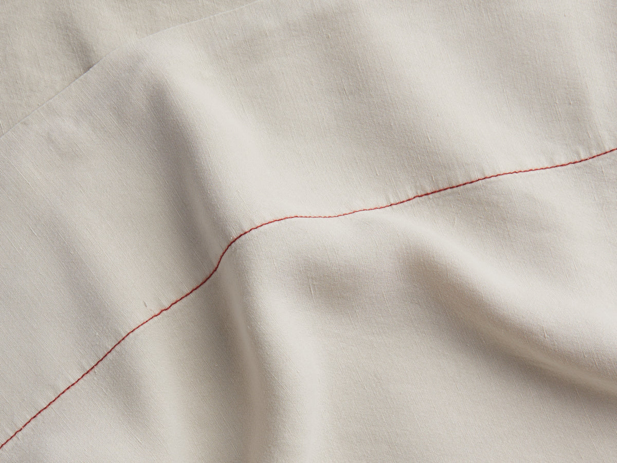 Linen Tencel Top Sheet - FINAL SALE (Bone with Canyon)