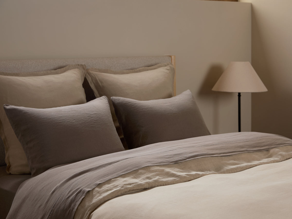 Linen Tencel Pillowcase Set (Warm Grey)