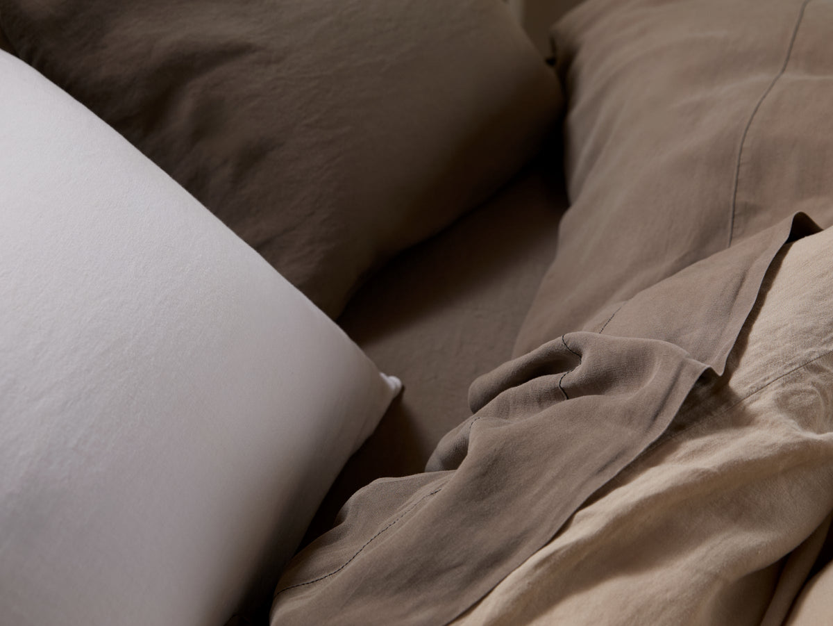 Linen Tencel Top Sheet (Warm Grey)