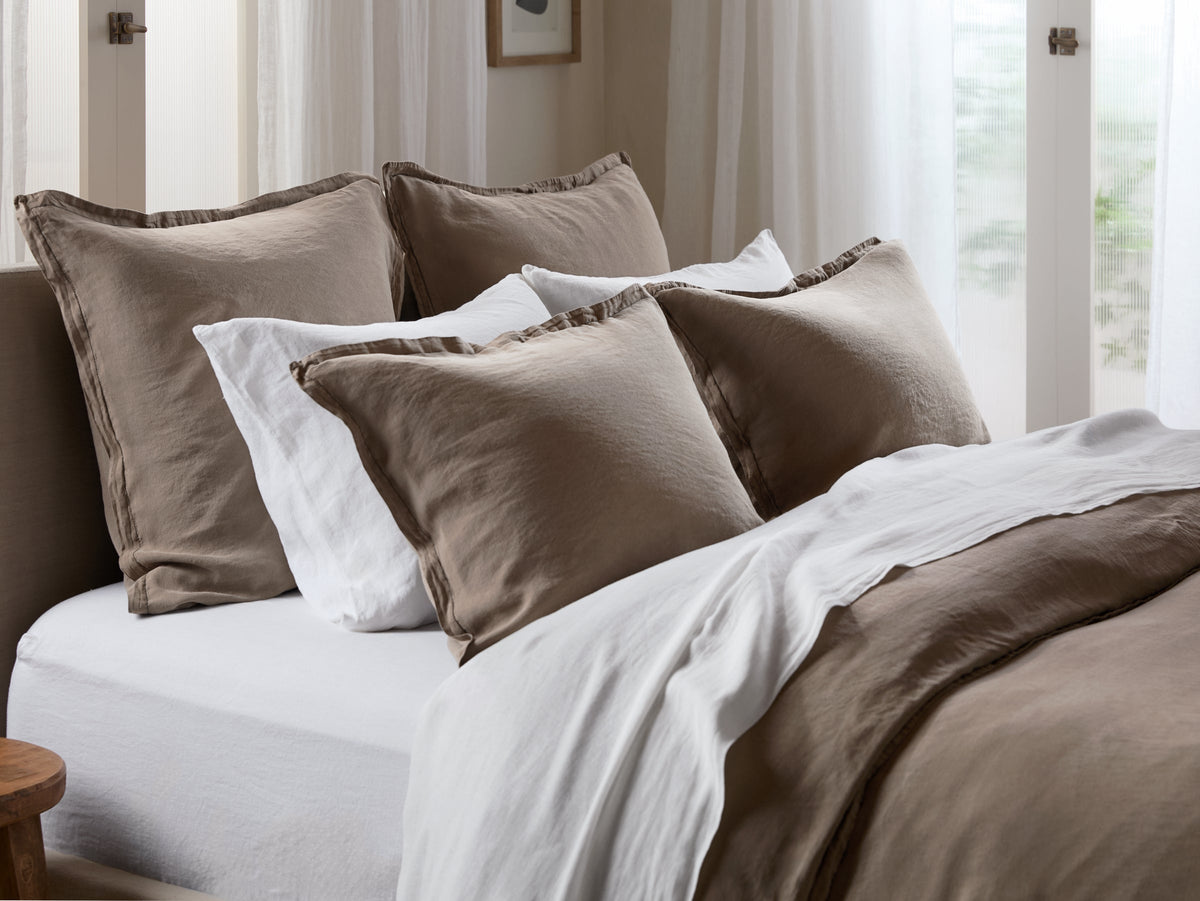 Linen Tencel Sham Set (Warm Grey)