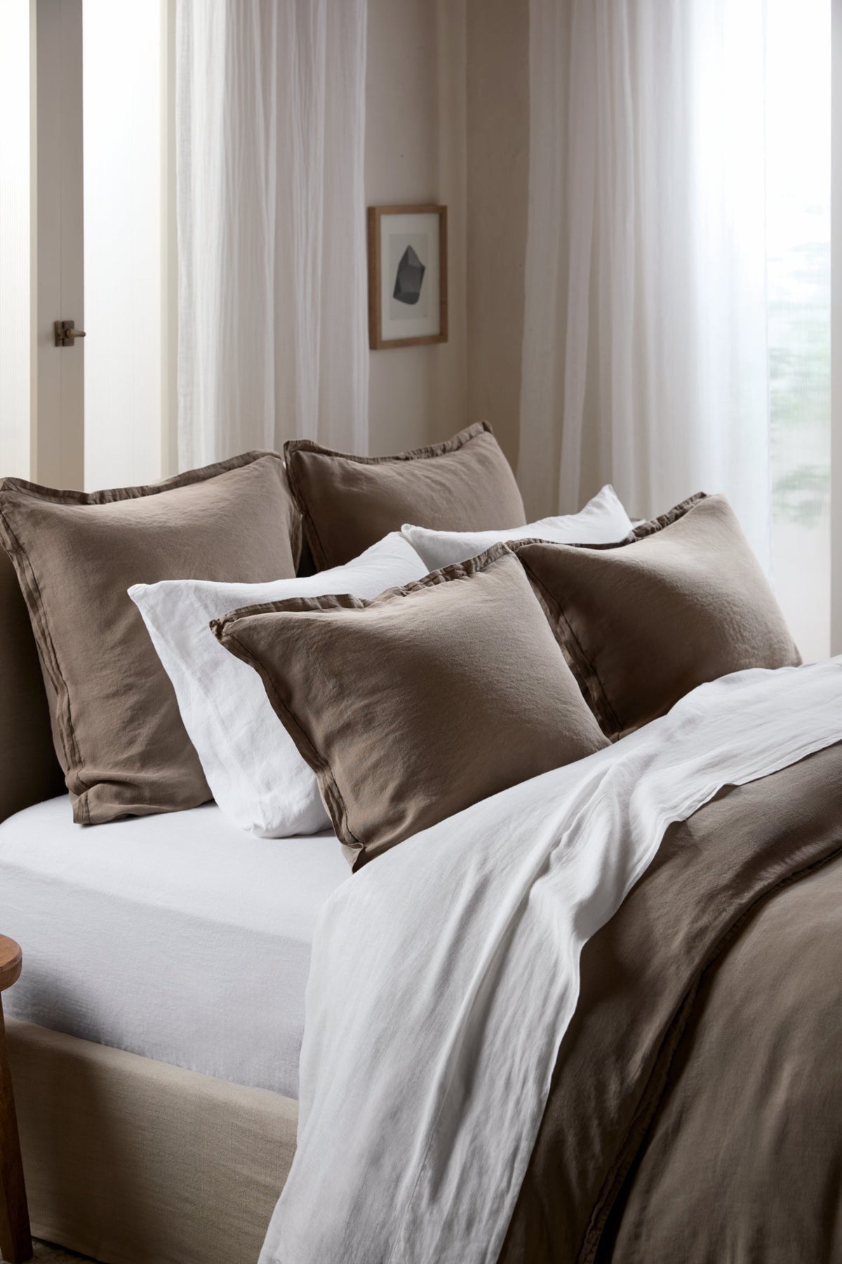 Linen Tencel Euro Sham (Warm Grey)