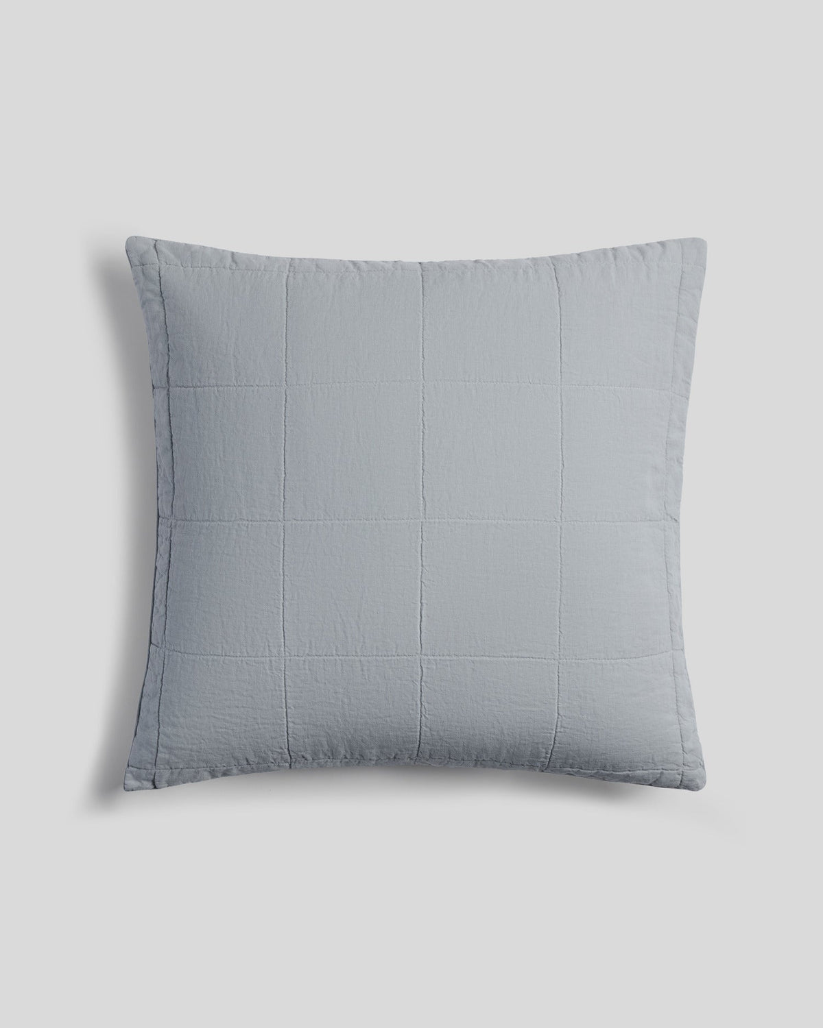 Linen Box Quilted Euro Sham (Sky)