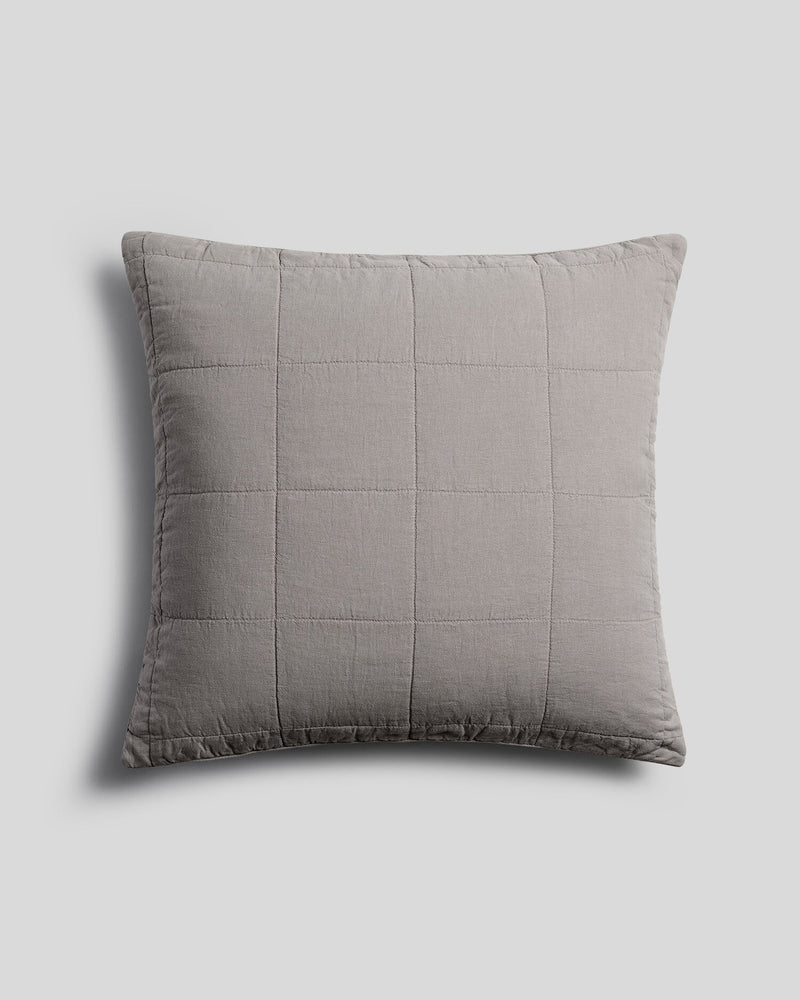 Linen Box Quilted Euro Sham (Pebble)
