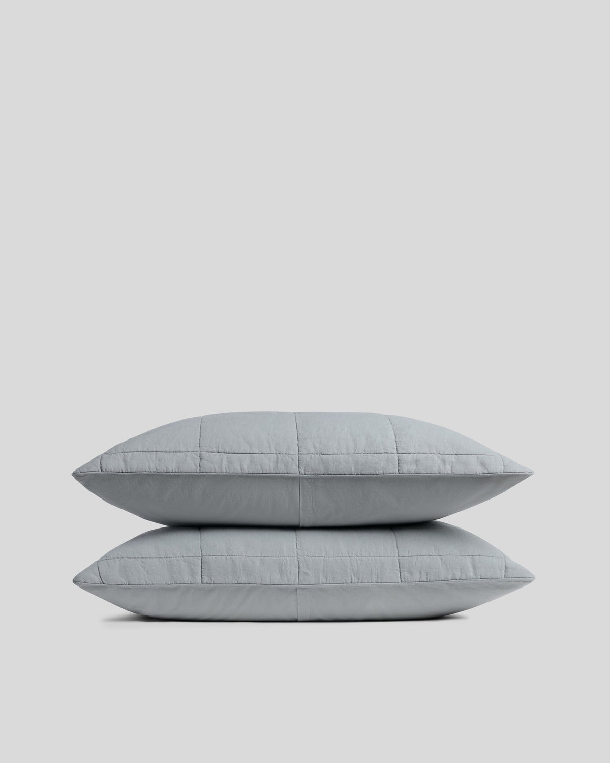 Linen Box Quilted Sham Set (Sky)