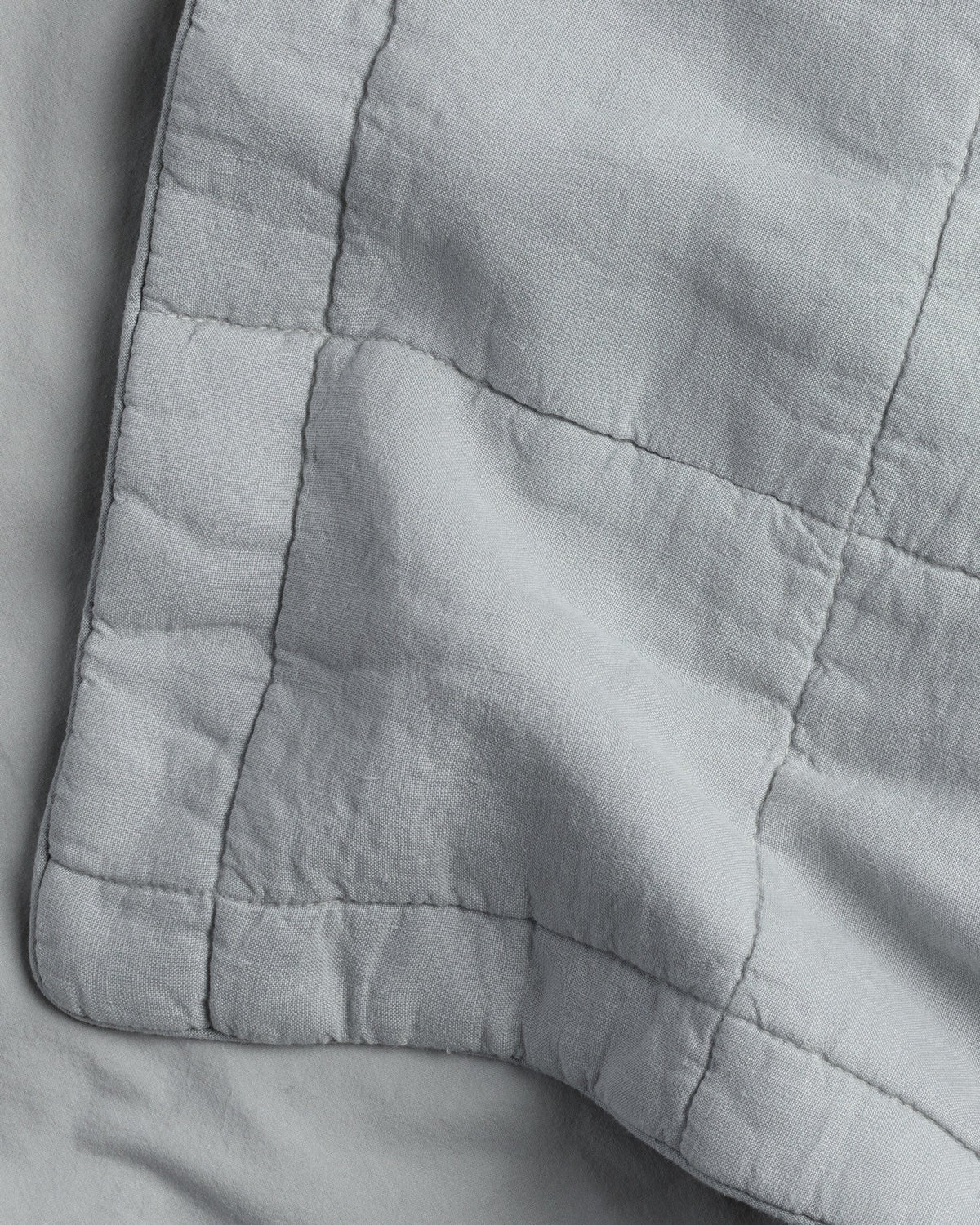 Linen Box Quilted Euro Sham (Sky)