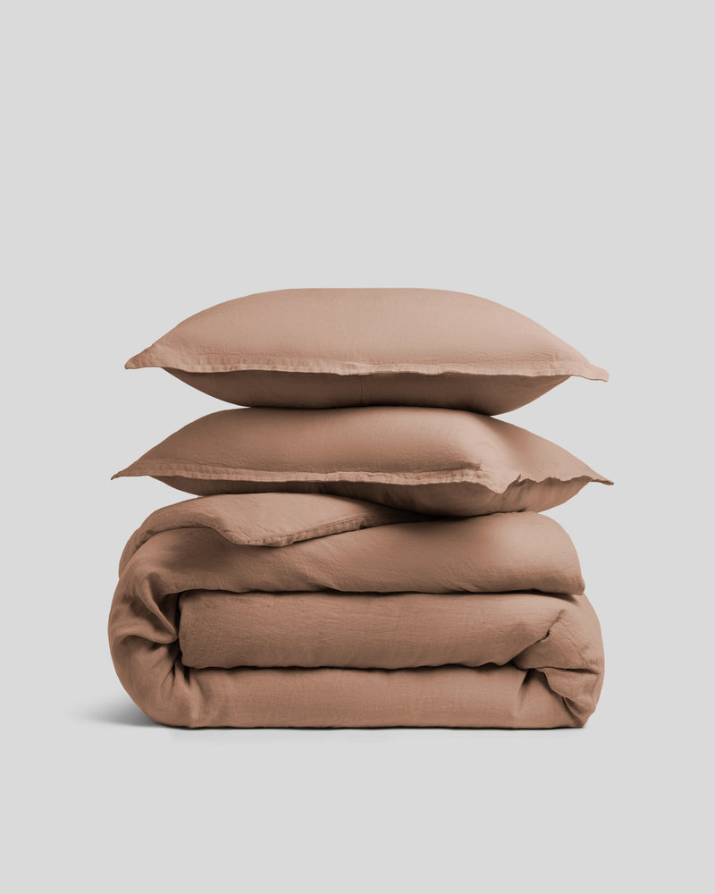 Linen Duvet Cover Set - Adobe K/CK