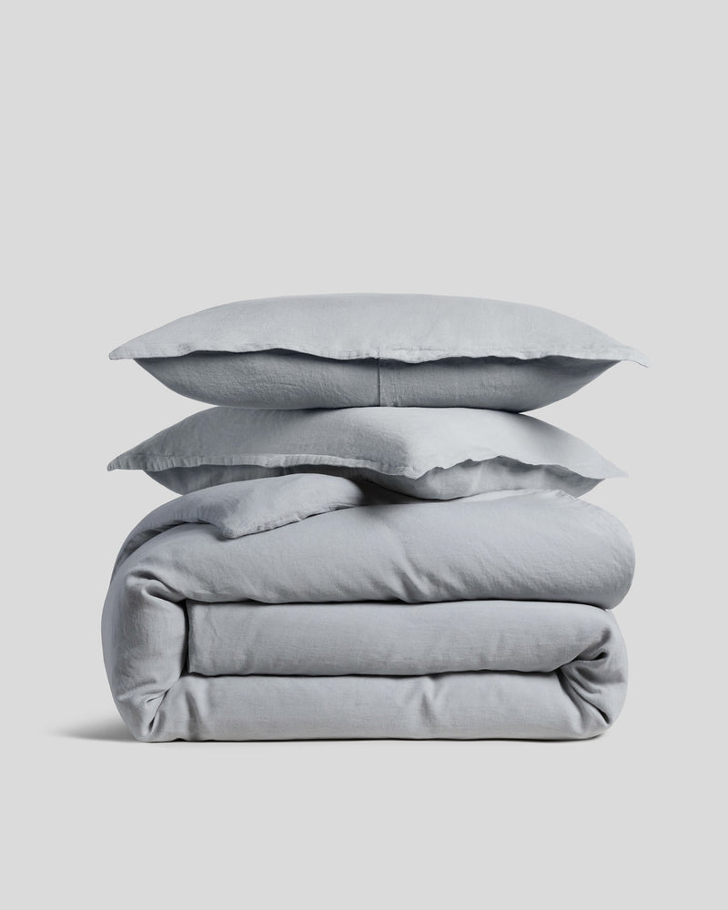 Linen Duvet Cover Set - Sky K/CK