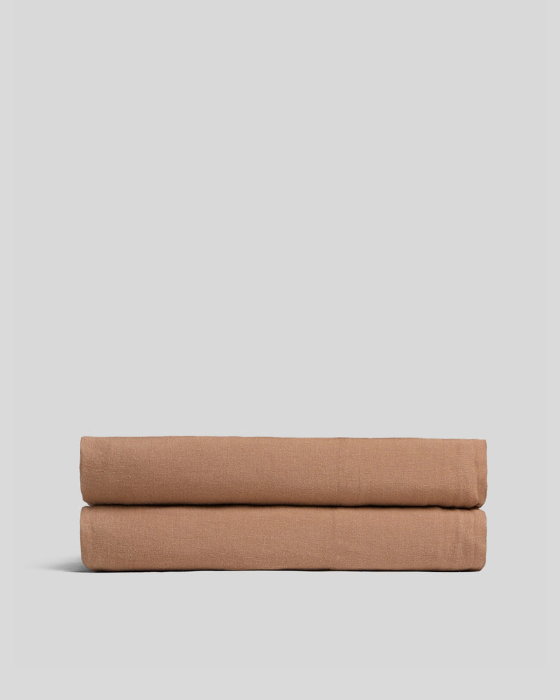 Linen Fitted Sheet (Adobe)