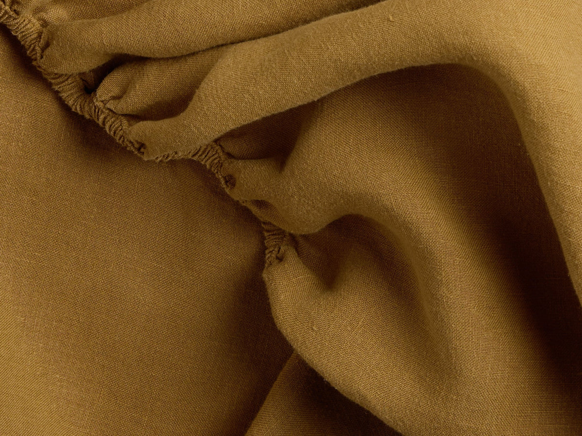 Linen Fitted Sheet - FINAL SALE (Honey)