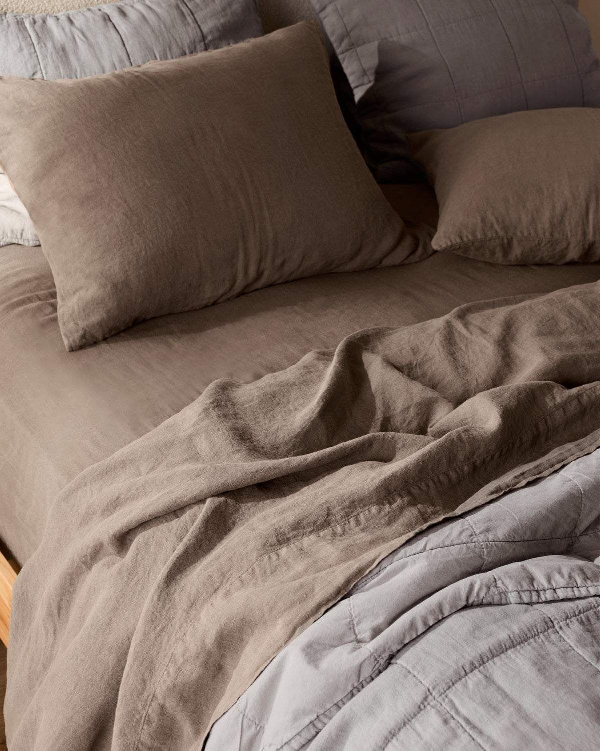 Linen Top Sheet (Warm Grey)