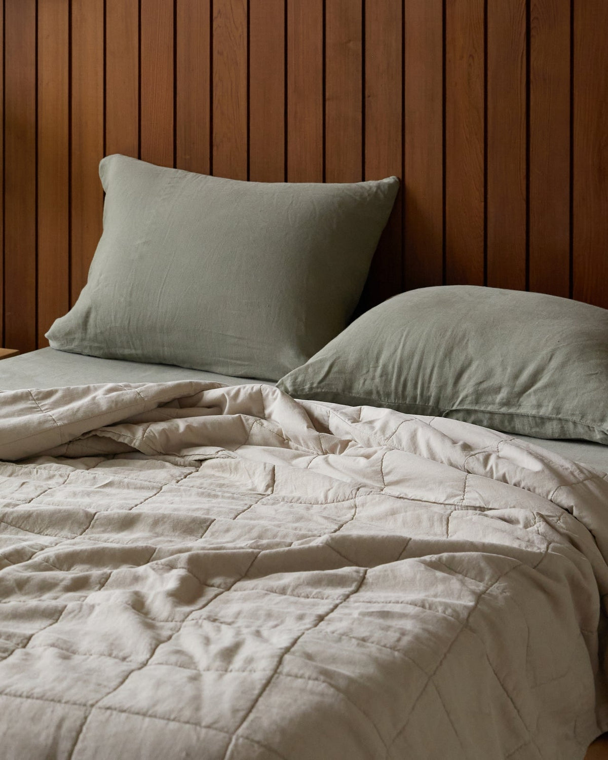 Linen Pillowcase Set (Moss)