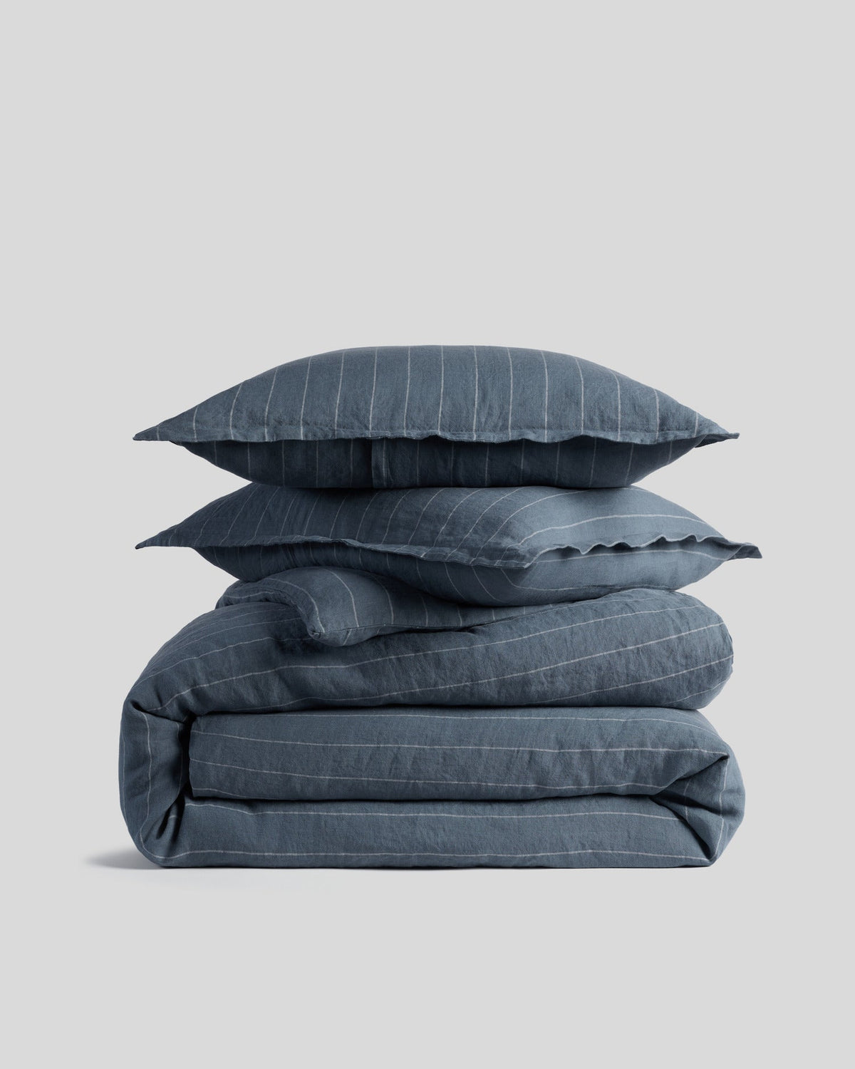 Linen Duvet Cover Set - Dusk Stripe K/CK
