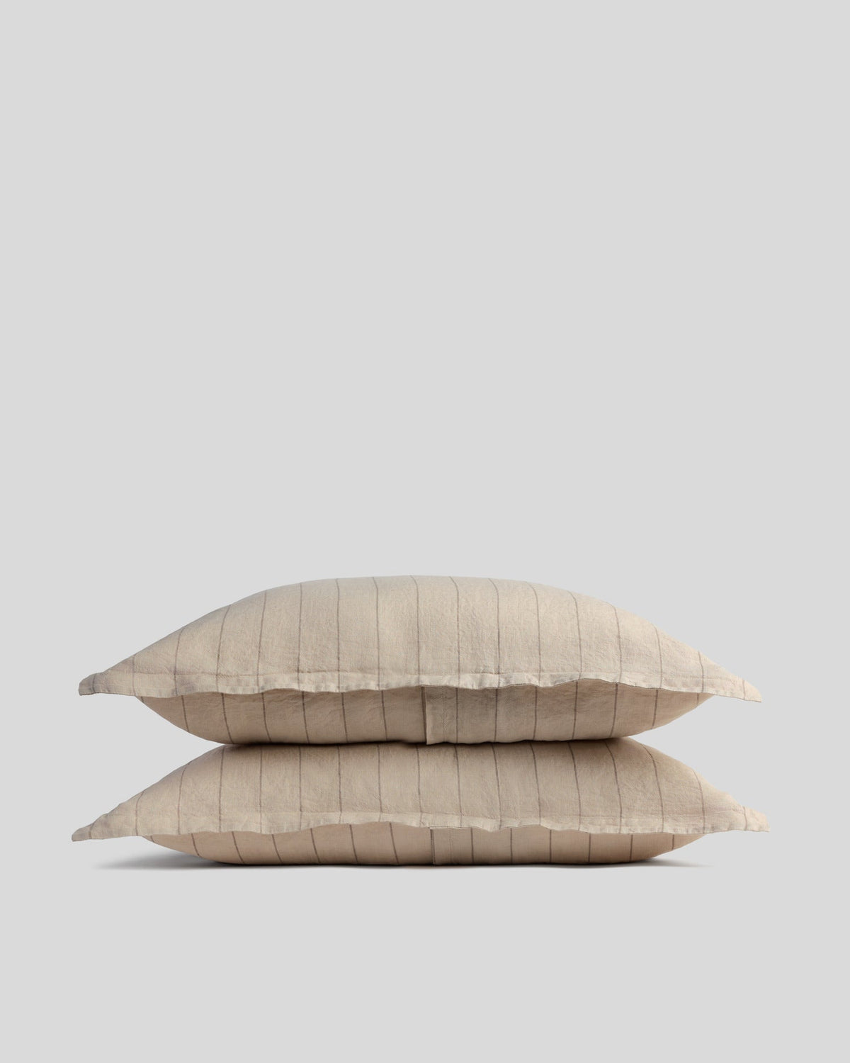 Linen Sham Set (Bone Stripe)
