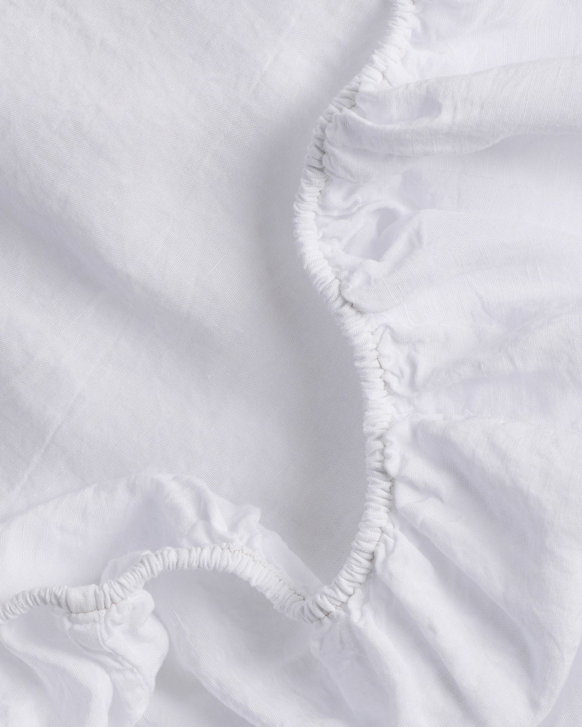 Linen Tencel Fitted Sheet (White)