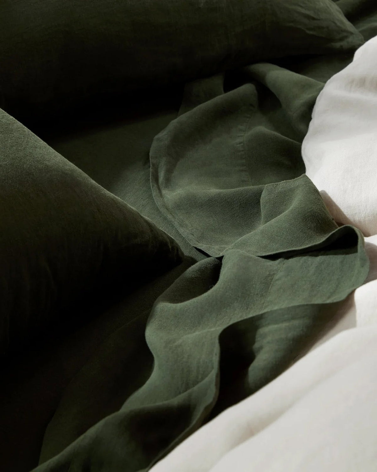 Linen Top Sheet - Evergreen