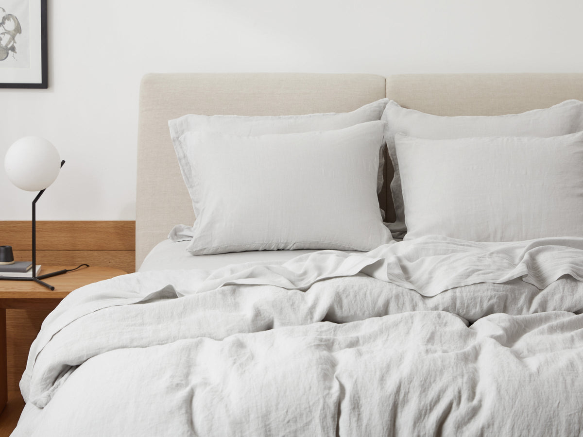 Linen Top Sheet - Fog - FINAL SALE
