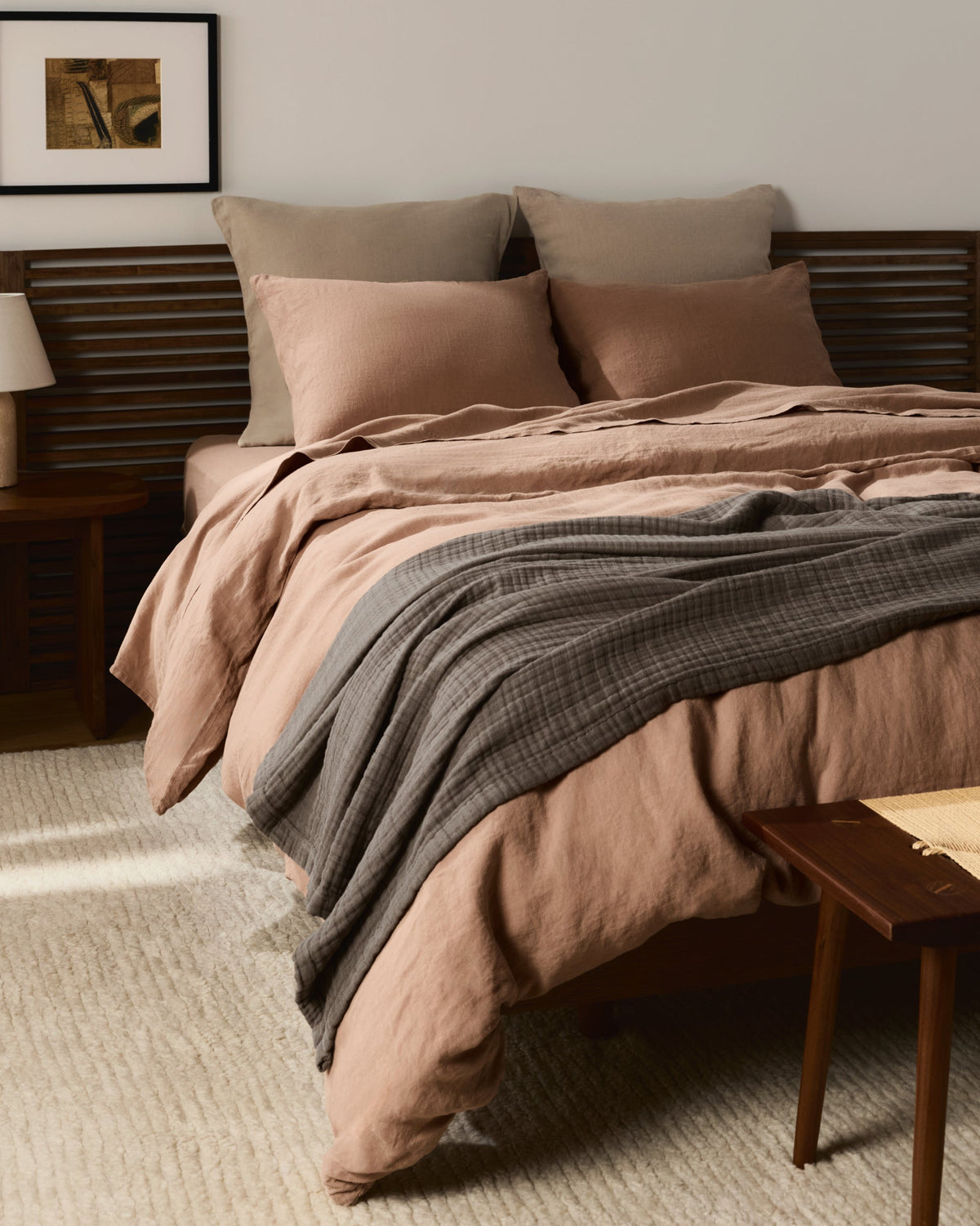 Linen Fitted Sheet (Adobe)