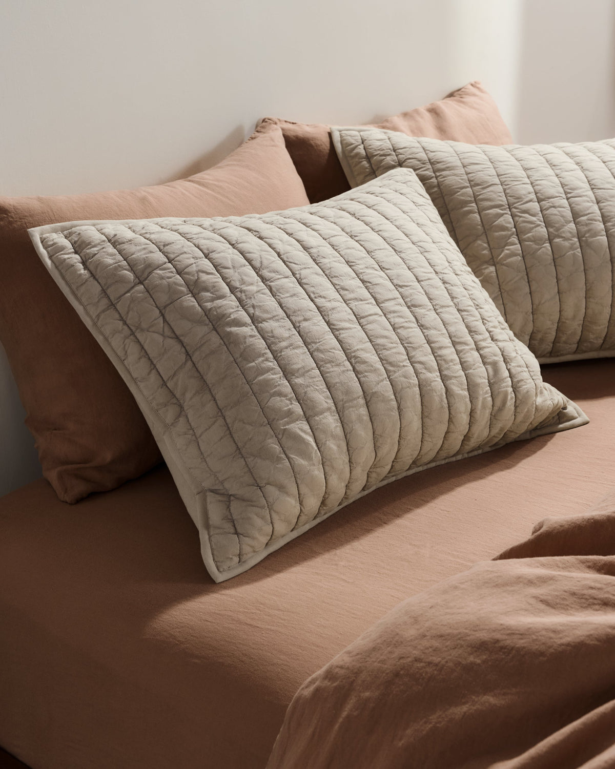 Garment Dyed Channel Sham Set - FINAL SALE (Bone)