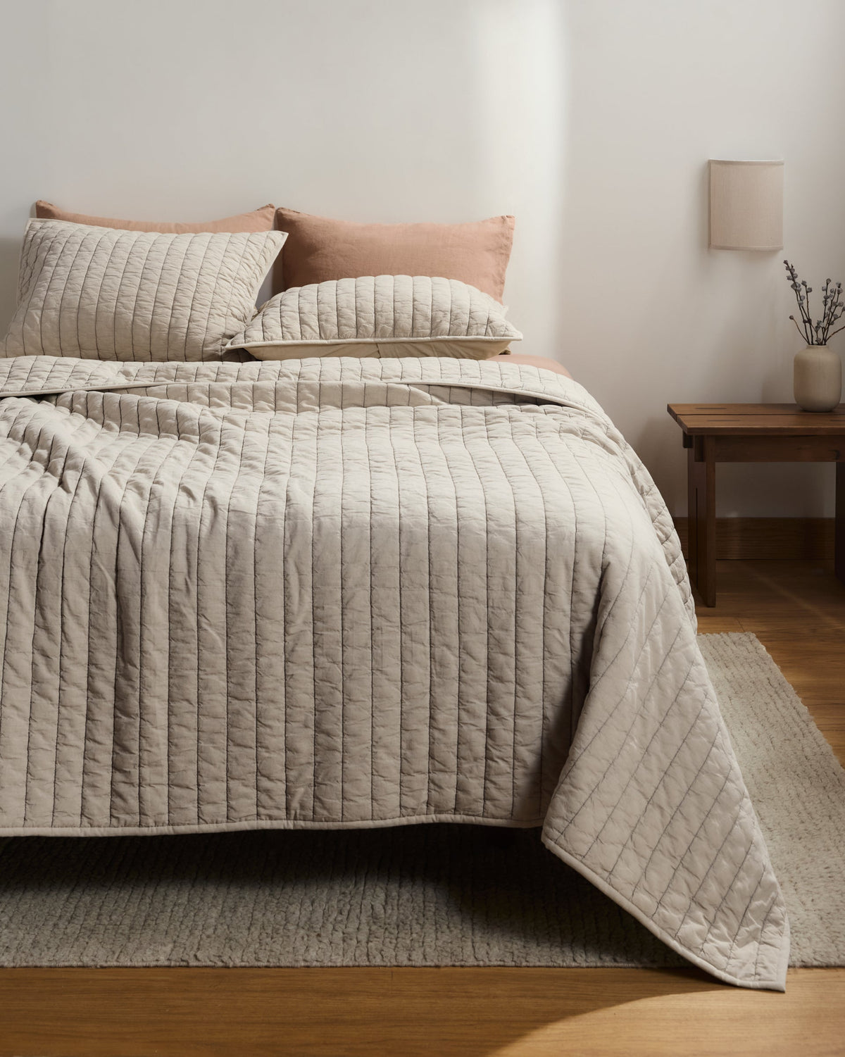 Garment Dyed Channel Sham Set - FINAL SALE (Bone)