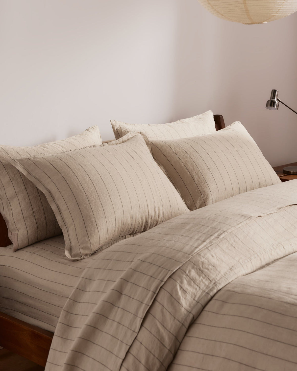 Linen Duvet Cover Set - Bone Stripe K/CK