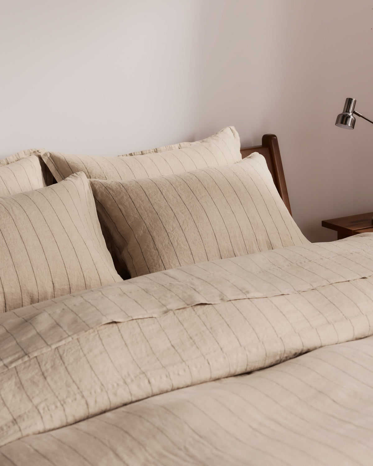 Linen Sham Set (Bone Stripe)