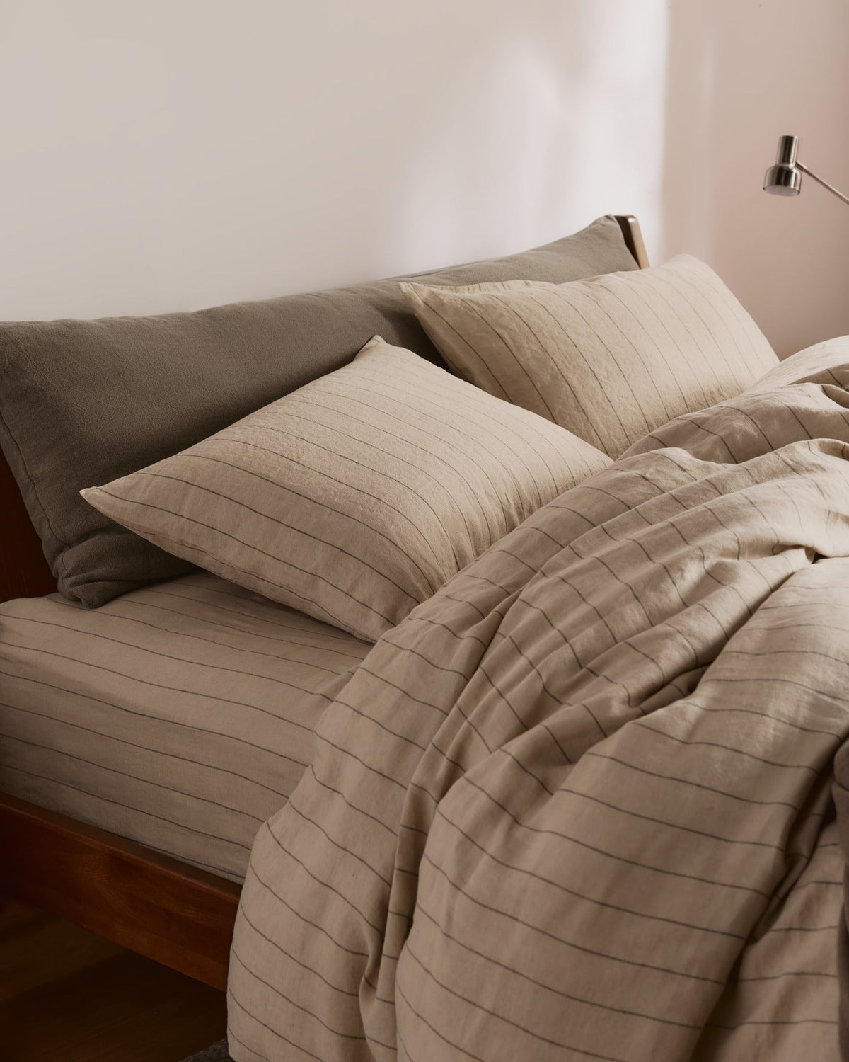 Linen Duvet Cover (Bone Stripe)