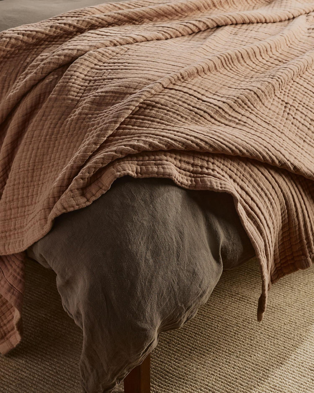 Cloud Linen Gauze Throw (Adobe)