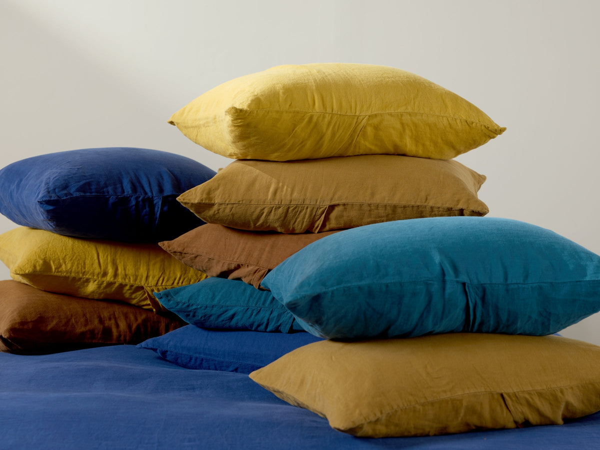 Linen Fitted Sheet - FINAL SALE (Marigold)