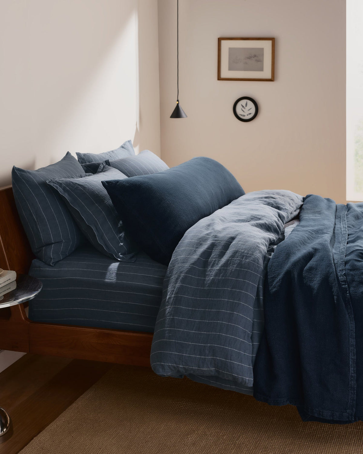 Linen Duvet Cover Set - Dusk Stripe K/CK