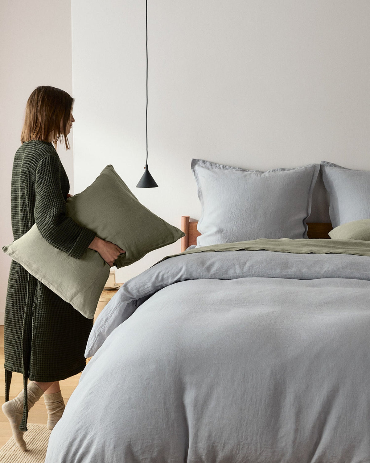 Linen Duvet Cover (Sky)