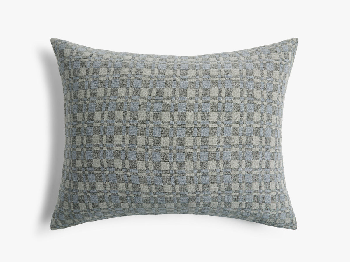 Modern Check Jacquard Sham Set (Dusk and Moss)