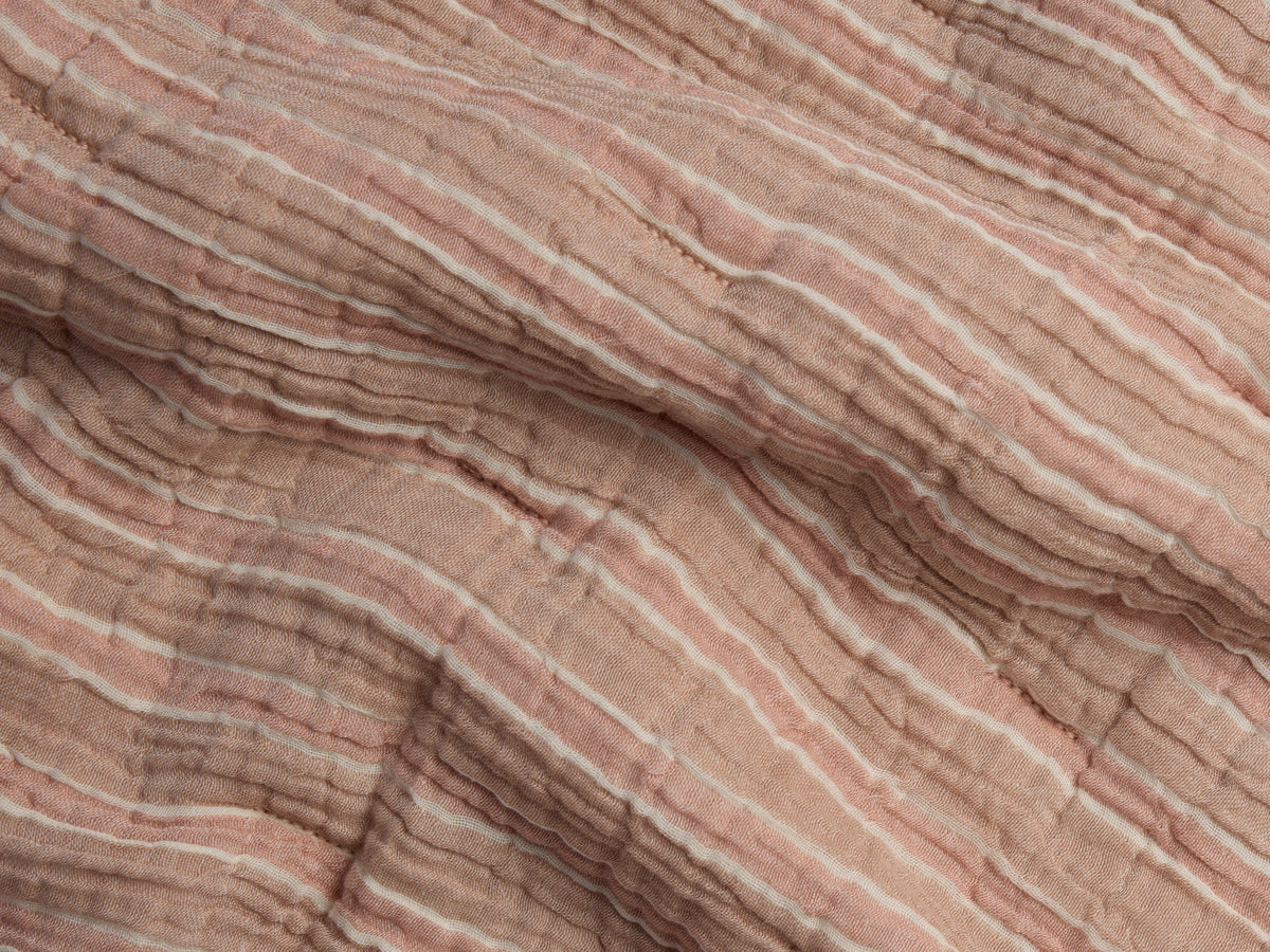 Organic Cloud Cotton Stripe Toddler Quilt (Adobe and Clay)