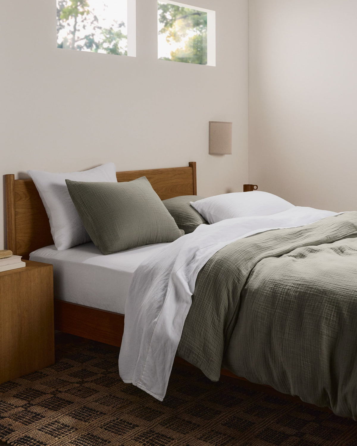 Linen Tencel Fitted Sheet (White)