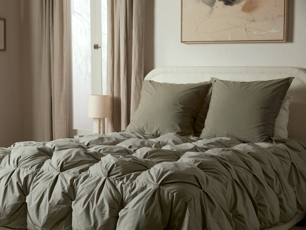 Organic Cotton Puff Comforter (Moss)
